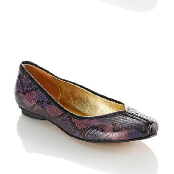 faux snakeskin flats